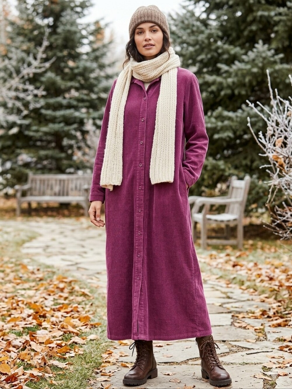 Nordstrom Corduroy Shirt Jacket In Berry Plum